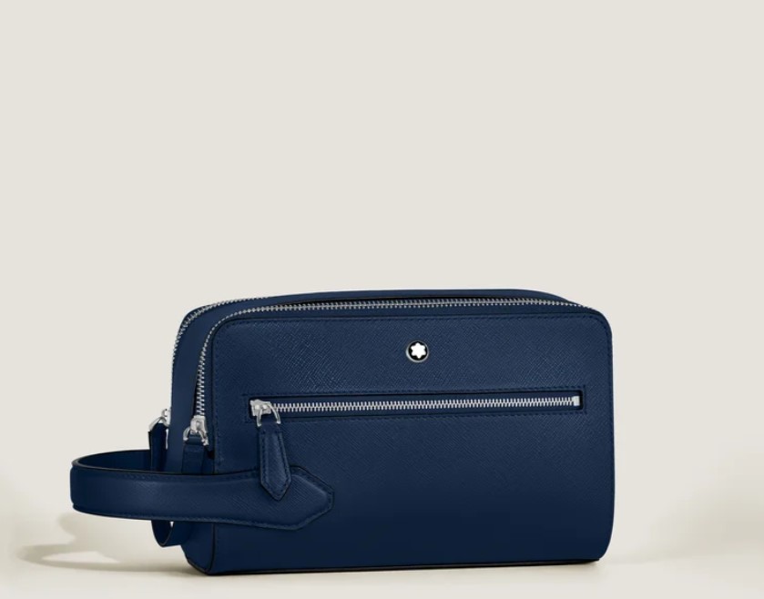 SARTORIAL WASHBAG  BLUE MONTBLANC 2 ZIP